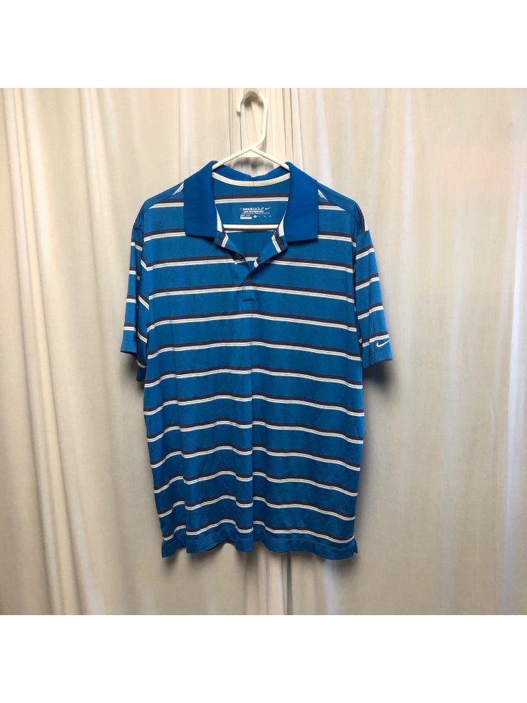 Nike Golf Tour Performance Drifit Polo Shirt Mens Size Xl Blue Short Sleeve